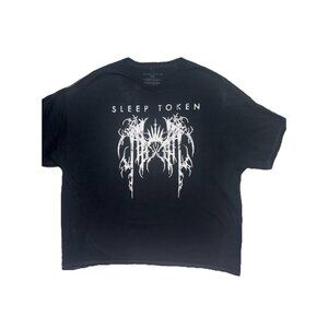 Sleep Token Grunge Logo Acid Wash Black Tour Merch Band Tee 2XL